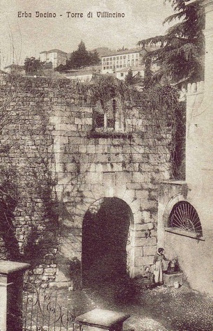 La Torre di Incino di Erba (Castello di Villincino) in una foto d'epoca 