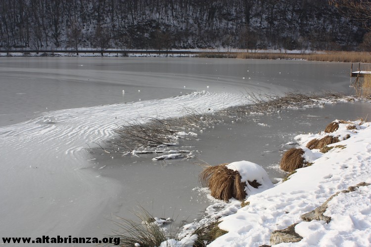 Ondata di gelo Febbraio 2012: Il lago del Segrino completamente ghiacciato. 