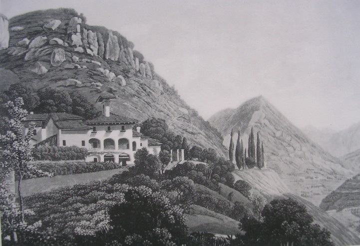 L'Eremo di San Salvatore in una stampa d'epoca.